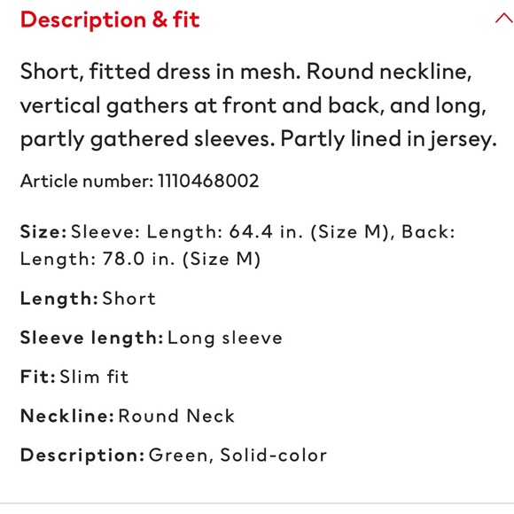 H&M Green Dress with mesh sleeves 🌿 - Picture 5 of 5